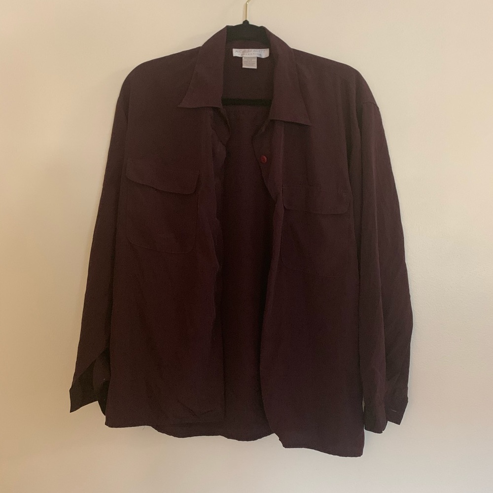 Purple button down blouse